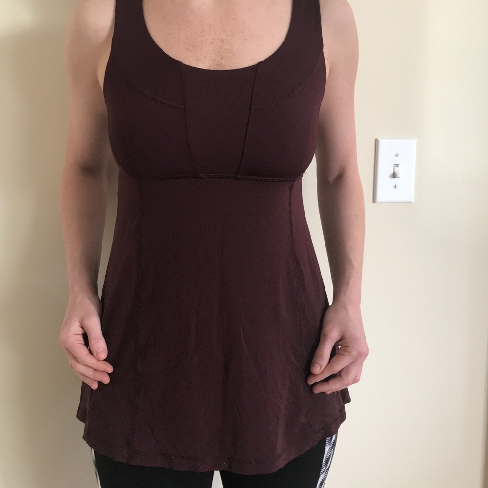 Lululemon burgundy flowy tank